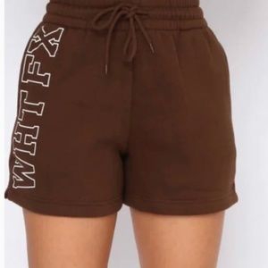 white fox keep it up lounge shorts